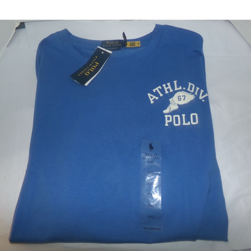 Polo Ralph Lauren Mens XXL Blue Athl Div 67 Winged Foot Graphic T-Shirt NWT